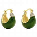 1 pora Korėjieti&scaron;ki madingi žali la&scaron;elinio aliejaus cirkonio auskarai moterims paprasti netaisyklingi geometriniai kabančio tipo auskarai vakarėliui asmenybės papuo&scaron;alai