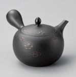Tokoname Kyusu arbatinukas 440ml Shunjuu Hanamon Pagaminta Japonijoje M juoda