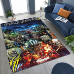 3D Geležinių Merginų Muzikos Grupės Meninis Kilimas-Takelis Miegamajam Svetainei Sofai Namų Durų Takelis Dekoras, Didelis Vaikams Neslystantis Grindų Takelis 60x90cm( 23x35in )