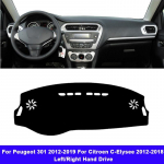 &bdquo;Peugeot 301 2012&ldquo; &ndash; &bdquo;Citroen C-Elysee&ldquo; 2012&ndash;2018 m. automobilio vidinis prietaisų skydelio dangtis &bdquo;DashMat&ldquo; kilimas, 2017 m. Black LHD