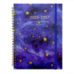 2026-2027 Angli&scaron;kas tvarkara&scaron;tis, A5 formatas, 70 puslapių / 140 puslapių, Dienos planuoklis/kalendorius/užra&scaron;inė One Size violetinė