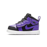 Jordan Air Jordan 1 Mid Alt Madingi Atsparūs Dilimui Vidutinio Auk&scaron;čio Vaiki&scaron;ki Batai Juodi Violetiniai Kūdikiams Ir Mažiems Vaikams AR6352-051 25