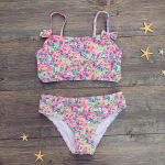Mergaičių bikinis mielas flamingo ra&scaron;to dviejų dalių paplūdimio drabužis Vaiki&scaron;kas maudymosi kostiumėlis maudymosi kostiumėlis kūdikiui 7-8 years