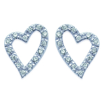 Les Tr&eacute;sors De Lily [E0260] - Boucles Argent 'Love Desire' Blanc argent&eacute; - 13x16 mm