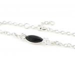 Les Tr&eacute;sors De Lily [I8913] - Bracelet Argent 'D&eacute;esse Noir de Jais' noir argent&eacute; (rhodi&eacute;) - 6 mm