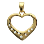 Les Tr&eacute;sors De Lily [J1020] - Pendentif Plaqu&eacute; Or 'Love' blanc dor&eacute; - 15x15 mm