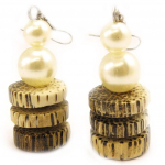 Les Tr&eacute;sors De Lily [L5202] - Boucles Cr&eacute;ateur 'Kilimanjaro' bois beige