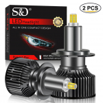 2vnt H1 H7 Led automobilių priekinių žibintų lemputės H8 H11 H16(JP)50000LM 60W žibintai HB3 9005 HB4 9006 Hir2 9012 Turbo Hi/Lo Beam projektoriaus objektyvo automatiniam rūko žibintui H7