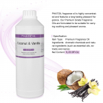 PHATOIL 1000ml/33.8fl.oz Kvapieji aliejai, skirti difuzoriui, žvakių gamybai, &bdquo;pasidaryk pats&ldquo; kvepalai, oro gaivikliai, idealiai tinka namų biuro automobiliui Coconut & Vanilla