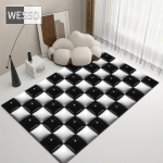 3D kilimas Geometrinis pledas Didelio dydžio kambario kilimėliai Žaidimų kambario kilimėlio apdaila Miegamojo &scaron;achmatų lentos kilimas vonios kambario kilimėliui 40x60cm 1pcs