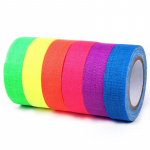 6 rulonai / rinkinys UV Blacklight Glow In The Dark Tape &ndash; Fluorescent Cloth / Neon Gaffer Tape, Super Bright Fabric Glow Tape Vakarėlio reikmenys 6 Rolls/Set įvairiaspalvis