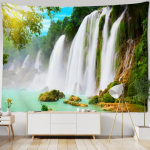 Pakrantės urvas gobelenas, pakabinamas ant sienos Boho pajūrio peizažas, psichodelinė estetika bendrabučio meno dekoras 95x70cm