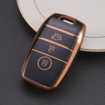 3 mygtukaiTPU automobilio nuotolinio valdymo pulto rakto dėklo dangtelis, skirtas KIA Sportage Cerato Optima K2 K3 K4 K5 RIO Picanto Soul Sorento Sedona juoda