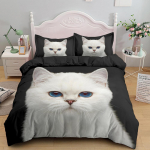3D Pet Cat patalynės komplektas Miegamojo katės ra&scaron;to antklodės užvalkalas pagalvės užvalkalas patalynė viengulė dvigulė lova viso dydžio 2/3 vienetų mikropluo&scaron;to DE 100x135cm
