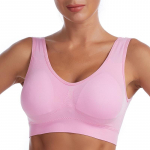 Besiūlė liemenėlė su pagalvėlėmis Didelio dydžio liemenėlės moterims Active Brassiere belaidė liemenėlė Push Up didelio dydžio liemenė 4XL rožinė