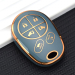 TPU automobilio raktų dangtelio korpuso korpusas 1. Skirtas Toyota Toyota SE 2020 Sequoia Highlander XLE automatinio nuotolinio i&scaron;maniojo laikiklio apsaugos priedams Silver Edge Key Case juoda