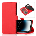 Retro magnetinis odinis piniginės kortelės dėklas, skirtas iPhone 15 14 13 12 11 Pro Max XSMAX XR, skirtas Samsung S23 S22 S21Ultra Plus A53 A13 A14 A54 Huawei Redmi iPhone 6/6S raudona