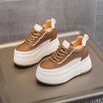 Fujin 9 cm, moteri&scaron;ka platforma, plei&scaron;tas, laisvalaikio rudeninė karvė Natūralios odos, moteri&scaron;ka, tvirta, ergonomi&scaron;ki batai ant kulk&scaron;nies, stambūs sportbačiai spyruokliniai batai 36 ruda