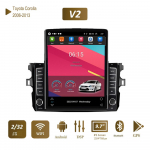 Skirta Toyota Corolla 2006-2013 Car Radio 9.7'' Tesla vertikalaus ekrano Carplay Android Autoradio Multimedia Player 2+32GB