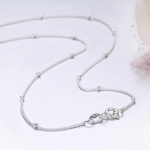 35-80cm Plonas Plonas Grynas 925 Praba Sidabro Karoliukai Kubinė Grandinėlė Chokeris Vėriniai Moterims Mergaitėms Papuo&scaron;alai Collares Collier Ketting 55cm