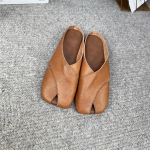 Johnature Natūralios odos kvadratinės &scaron;lepetės Moteri&scaron;ki batai Laisvalaikiai lauko &scaron;lepetės Patogūs plok&scaron;čiapadžiai &scaron;lepetės 39 kupranugaris