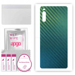apgo Protective Skin Sticker for the back compatible with Sony Xperia L4, Wrap Film, Foil, Vinyl - Pattern Carbon Chameleon CAKA1