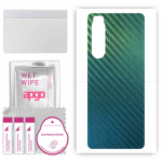 apgo Protective Skin Sticker for the back compatible with Sony Xperia 5 III, Wrap Film, Foil, Vinyl - Pattern Carbon Chameleon CAKA1