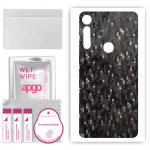 apgo Protective Skin Sticker for the back compatible with Motorola Moto G8 Power Lite, Wrap Film, Foil, Vinyl - Pattern Carbon Black Pixel