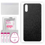 apgo Protective Skin Sticker for the back compatible with Tecno Spark 4 Lite, Wrap Film, Foil, Vinyl - Pattern Black Honeycomb