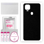 apgo Protective Skin Sticker for the back compatible with ZTE Blade V2020 5G, Wrap Film, Foil, Vinyl - Pattern Matte Black