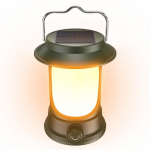&bdquo;Solar Camping Light&ldquo; ne&scaron;iojamas LED palapinės lempos įkraunamas stovyklavietės žibintas, atsparus vandeniui žalia
