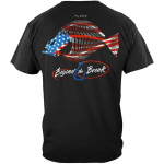 Dydis S-4XL JAV vėliava Fluke Skeleton Patriotic Angler Gift mar&scaron;kinėliai trumpomis rankovėmis laisvalaikio O formos kaklo vasaros vyri&scaron;ki mar&scaron;kinėliai S balta