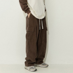 Vyri&scaron;kos rudens žiemos Y2K Auk&scaron;tos kokybės hiphopo bėgimas Laisvalaikio baggy krovininės kelnės Vyri&scaron;kos velvetinės sportinės kelnės Retro Streetwear mados Harajuku kelnės 2XL kava