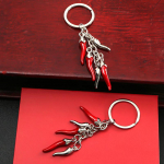 Creative Metal Red Pepper Keychain Mini Pepper Pendant Priedai Raktų pakabukas