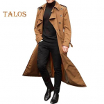 Vyri&scaron;ki apatiniai palto atvartai ilgomis rankovėmis vienspalviai vėjo strazdai su dviguba krūtine, ilgo stiliaus lauko verslo drabužiai XXL