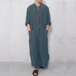 Vyri&scaron;kas &bdquo;Abaya Kaftan&ldquo; vienspalvis Vidurio Rytų kaftano chalatas ilgomis rankovėmis XXL