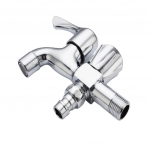 Multi-function One in Two out Double Head Faucet Washing Machine Kitchen sidabras