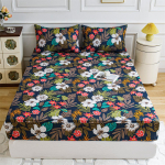 Gėlių spauda Deep Pocket Queen King patalynė - 3 PC Mink&scaron;ti mikropluo&scaron;to karalienės paklodės Deep Pocket Blukimui atsparūs patalynės užvalkalai ir pagalvių užvalkalai 90x200+25cm+2 pillowases