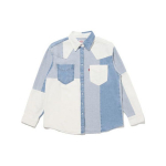 Levi's Loose Fit Color Block Pointed Collar Single Breasted Long Sleeve Shirt Moterims Mar&scaron;kiniai &scaron;viesiai indigo spalvos A5974-0001 XS