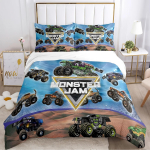 Animacinis Monster Truck Visų sezonų antklodės užvalkalas, patalynės komplektai, mink&scaron;tas pledo užvalkalas ir užvalkalai pagalvėms, viengulis, dvigulis, Queen, King AU Single 140x210cm