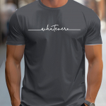 Vyri&scaron;ki vasaros laisvalaikio laisvi dydžio 100 % medvilnės raidžių spauda apvaliu kaklu trumpomis rankovėmis mar&scaron;kinėlių vir&scaron;us XXL