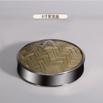 Bambukinis pintas garintuvas su dangčiu, ryžių viryklė, garinimo grotelės patiekalams, koldūnams, krep&scaron;elis, garų puodas, narvas, virtuvės reikmenys