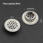 Sukop Sustorintas Nerūdijančio Plieno Apvalus Ventiliacijos Dangtelis Drabužių Spintoms ir Batų Spintelėms Flat, opening 19mm