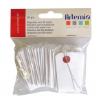 100 mini &eacute;tiquettes blanches avec fil m&eacute;tallique 3 x 5,5 cm