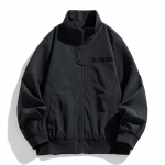 Vyri&scaron;ka auk&scaron;tos klasės darbo striukė, kalnų stiliaus striukė su stačia apykakle, kasdienis laisvas vir&scaron;us L juoda