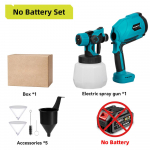 NEWBENY 1000ML Belaidis Elektrinis Dažų Purk&scaron;tuvas Pur&scaron;kimo Pistoletas Ne&scaron;iojamas Dažų Purk&scaron;tuvas Automobilių Baldų Plieno Dangai Oro &Scaron;epetėlis Makita 18V Akumuliatoriui Without Battery