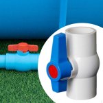 PVC rutulinis ventilis vamzdžių jungtis su T formos rankena vandens uždarymui projektams 50mm White