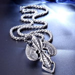 Titano plieno kelių kryžių titano plieno pakabukų vėriniai Ins hip-hop auk&scaron;tos klasės madingi vyrams 50CM(Necklace Size)