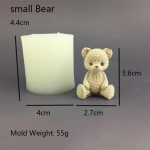 1 vnt. Me&scaron;kiuko medaus stiklainis Mažo me&scaron;kiuko žvakė Silikoninė forma Pyragų kepimo forma Aromatinė žvakė Gipsas La&scaron;inimo forma namų dekoravimui Small bear
