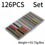 126/133/147 VNT Scud Nymph Midge Lervės Itin plona Ne&scaron;iojama me&scaron;keriojimo dėžutė Rinkinys Upėtakis Kir&scaron;lys Panfish Masalas Karpis Dirbtinis žuvies masalas